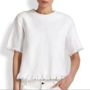 T by Alexander Wang Frayed White T-Shirt